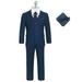 Ashbury CoCo Boy s Slim Fit 7-pieces Suit Jacket Vest Pants Shirt Tie Bowtie Hanky Light Navy Size 1