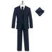 Ashbury CoCo Boy s Slim Fit 7-pieces Suit Jacket Vest Pants Shirt Tie Bowtie Hanky Navy Size 1