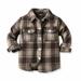 Lilgiuy Kids Toddler Baby Boys girls Flannel Shirt Jacket Plaid Jacket Long Sleeve Lapel Shacket Button Down Fall Shirt Coat Outwear for School Uniforms