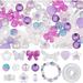 150Pcs Acrylic Assorted Candy Beads Pastel Beads Acrylic Transparent Flower Bead Bulk Star Heart Butterfly Round Beads for Jewelry Making