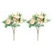 Uxcell 6 Branch Artificial Silk Peony Hydrangea Floral 2 Pack Fake Flowers Peonies Decoration Bouquet Champagne Color