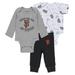 Newborn & Infant WEAR by Erin Andrews Gray/White/Black San Francisco Giants Three-Piece Turn Me Around Bodysuits Pants Set