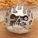 Fire Skull,'Men's Sterling Silver Skull Cocktail Ring with Garnet Stones'