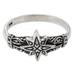 Brightest Star,'Sterling Silver Band Ring with Star Motif from Bali'