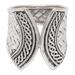 Woven Textures,'Sterling Silver Band Ring with Textured & Polished Finishes'