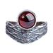 Crimson River,'Oxidized Finish Sterling Silver and Garnet Cocktail Ring'