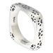 Cute Paws,'Inspirational Paw Print Themed Square 925 Silver Band Ring'