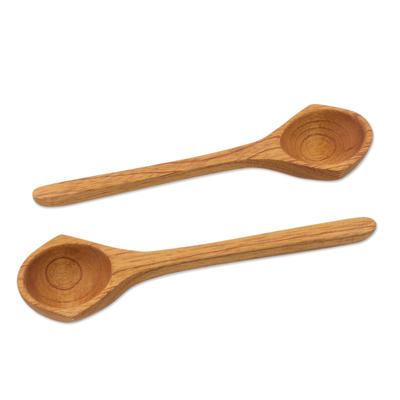 Cedar serving spoons, 'Nature's Bounty' (pair)
