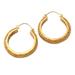 Admiring Beauty,'Artisan Crafted Gold-Plated Hoop Earrings from Bali'