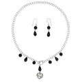 Agape Love,'Black Agate Handcrafted Sterling Silver Heart Jewelry Set'