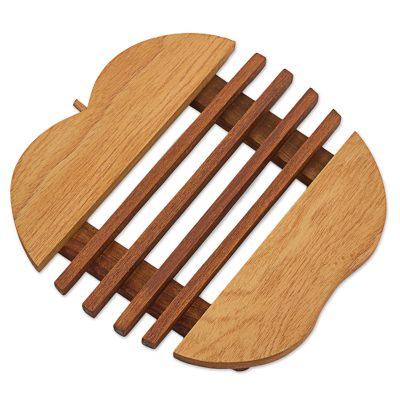 Sweet Apple,'Cedar Wood Trivet Apple Shape from Gu...