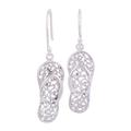 Flip-Flop Time,'Sterling Silver Flip Flop Sandal Earrings from India'