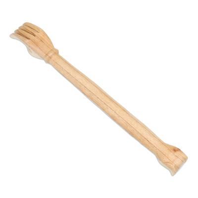 Give Me a Hand,'Wood Back Scratcher Carved by Hand in Bali with Owl Motif'