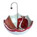 Inverted Pomegranate Umbrella,'Glazed Red and Green Ceramic Umbrella Jewelry Stand Catchall'