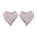 Freeform Love,'Handcrafted Sterling Silver Heart-Shaped Stud Earrings'