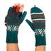 Teal Mountains,'Knit Teal Acrylic and Alpaca Blend Convertible Gloves'