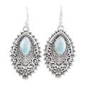 Ocean Fantasy,'Handmade Sterling Silver and Blue Larimar Dangle Earrings'