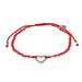 Love is Everywhere,'Beaded Red Cord Bracelet with Heart Pendant'