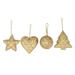 Golden Christmas,'Embellished Gold Satin Christmas Ornaments (Set of 4)'