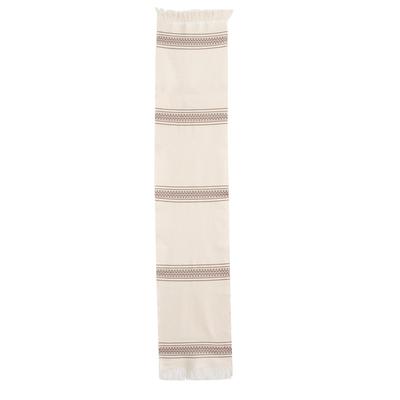 Peten Volcanoes,'Ivory Cotton Table Runner'