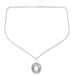 Classic Harmony,'Sterling Silver Pendant Necklace with Rainbow Moonstone'