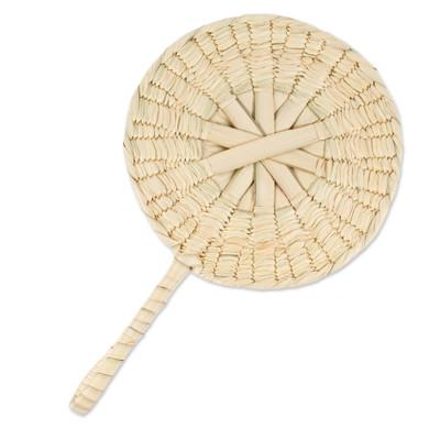 'Decorative & Utilitarian Palm Fiber Fan Hand-Woven in Mexico'