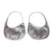 Style Lock,'Textured Finished Minimalist Sterling Silver Hoop Earrings'