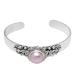 Pink Moonlight,'Traditional Pink Cultured Pearl Cuff Bracelet from Bali'