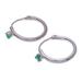 The Eternal Royalty,'Polished Sterling Silver Hoop Earrings with Chalcedony Gems'