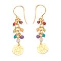 '18k Gold-Plated Multi-Gemstone Beaded Dangle Earrings'