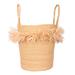 Nature's Dame,'Handwoven Open Top Raffia Basket with Fringes'