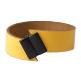 Asymmetric Amber,'Minimalist Modern Amber Leather Wristband Bracelet'