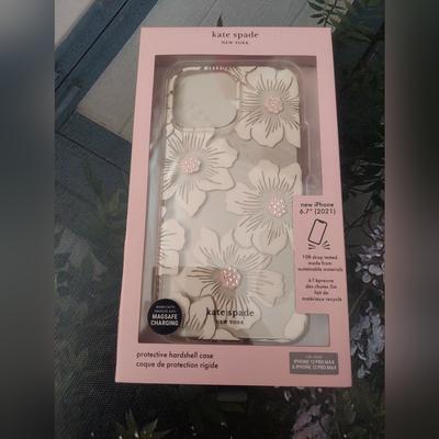 Kate Spade Accessories | Kate Spade Iphone Case For Iphone 12 Or Iphone 13 Pro Max White Floral | Color: Pink/White | Size: Os