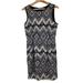 J. Crew Dresses | J. Crew Women Size 4 Gray Ivory Geometric Sleeveless Cotton Stretch Sheath Dress | Color: Black/Gray | Size: 4