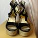 Michael Kors Shoes | Michael Kors Gabriella Wedge Sandal Size 9 1/2 | Color: Black | Size: 9.5