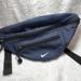 Nike Bags | Nike Fanny Pack-Unisex-Navy Blue-White Swoosh Logo-Black Adjustable Strap-Poly | Color: Black/Blue | Size: Os