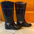 Michael Kors Shoes | Michael Kors Fulton Harness Mud & Rain Boots | Color: Black/Silver | Size: 7