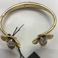 Kate Spade Jewelry | Kate Spade New Gold Flower With Pearls Hinged Cuff Bracelet | Color: Gold/White | Size: 7-1/4"