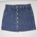 Levi's Skirts | Levi’s Premium Button Front Mini Skirt Size 28 | Color: Blue/White | Size: 28