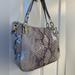 Michael Kors Bags | Michael Kors Leather Snakeskin Print Handbag | Color: Gray/Silver | Size: Os