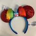 Disney Accessories | New Disney Parks Epcot 40th Rainbow Bow Red Sequins Mickey Minnie Ears Headband | Color: Red | Size: Os