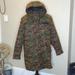 Zara Jackets & Coats | Long Camo Print Fleece Lined Jacket | Color: Blue/Green | Size: L