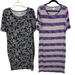 Lularoe Dresses | Lularoe Julia Knit Dress Lot Of 2 Size Xl Black/White & Gray/Purple Floral Print | Color: Black/Gray | Size: Xl
