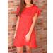 Free People Dresses | New Free People Sequin Red Velvet Mini Dress | Color: Red | Size: Xs