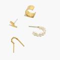 Madewell Jewelry | Madewell Freshwater Pearl Mix And Match Post Earring Set Gold Tone Nwt | Color: Gold | Size: Os