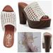 Jessica Simpson Shoes | Jessica Simpson Womens White 1-1/2" Platform Block Heel | Color: White | Size: 9.5