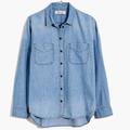 Madewell Tops | Madewell Denim Classic Ex-Boyfriend Shirt In Haviland Wash Sz L Buttoned Down | Color: Blue | Size: L
