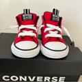 Converse Shoes | Lightly Worn, Red/Black/White Mid High-Top Converse-Sneaker, Infant Us 5. | Color: Black/Red | Size: 5bb