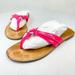 Lilly Pulitzer Shoes | Lilly Pulitzer Womens 8 Barbie Pink Leather Gold Ring Thong Flip Flops Sandals | Color: Pink | Size: 8