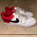 Nike Shoes | Nike Men's Court Vision Low Basketball Shoes Red Black White Size 10 | Color: White | Size: 10